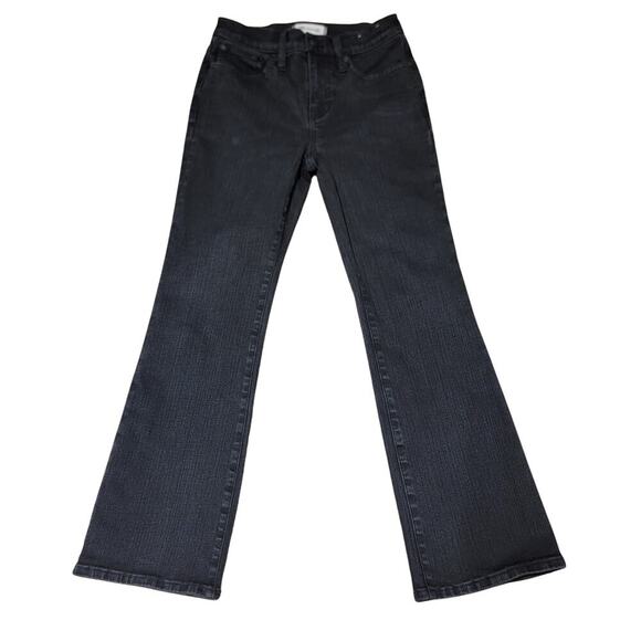 MADEWELL Black Rinse Wash Mid-Rise Kick Out Jeans Womens 26 Polished Casual Y2K - Picture 2 of 16